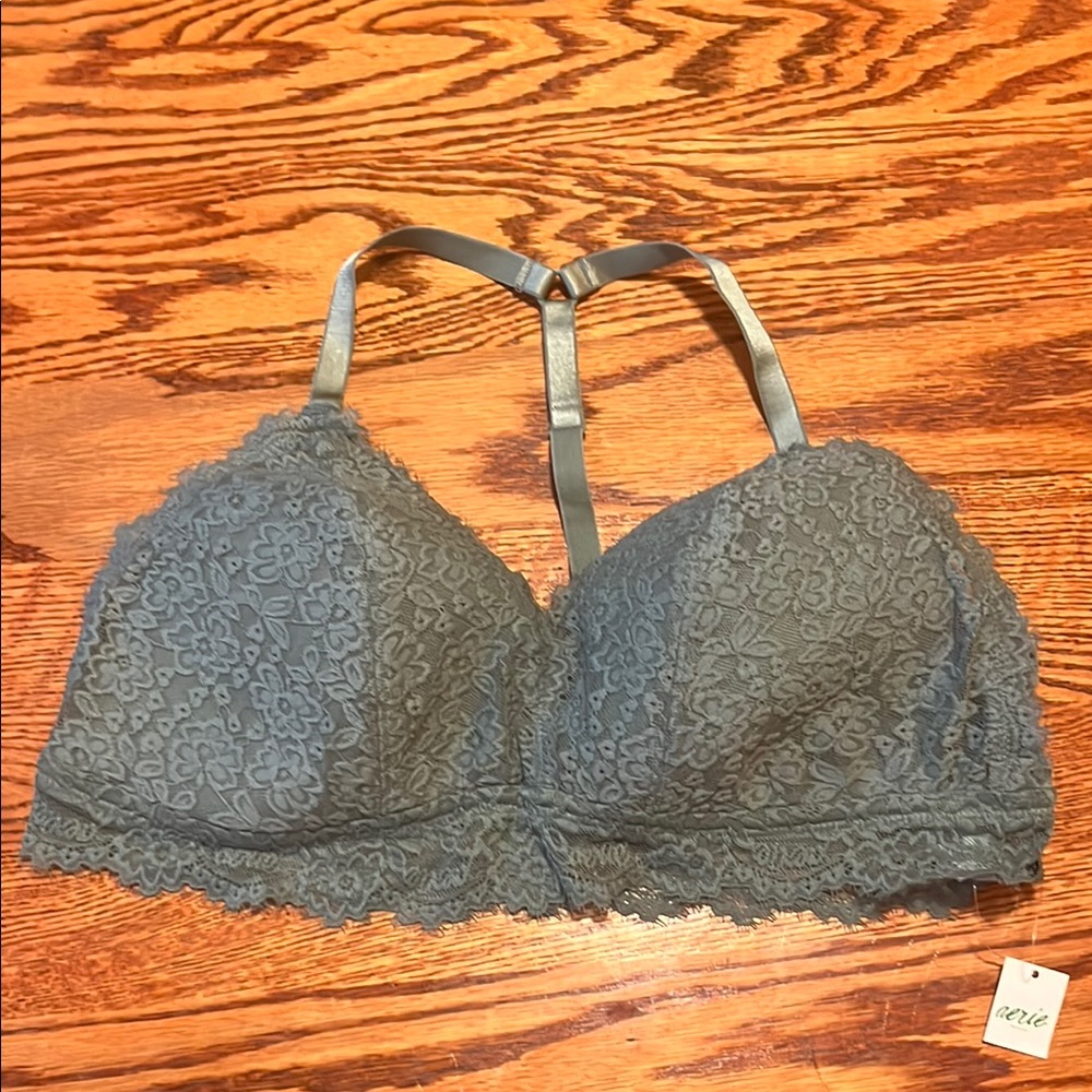 Aerie Green Lace Padded Bralette